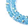 Electroplate Transparent Glass Beads Strands EGLA-A046-01A-16-2