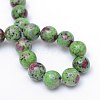 Round Dyed Natural Gemstone Bead Strands X-G-R345-10mm-15-3