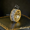Brass Micro Pave Clear Cubic Zirconia Finger Rings FS-WG88BF1-03-5