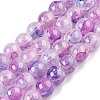 Baking Paint Crackle Glass Bead Strands DGLA-R053-03J-1-1