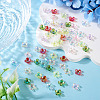 42Pcs 7 Colors Electroplate Acrylic Bead Caps OACR-TA0014-43-5