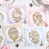 4Pcs 4 Styles Ballet Theme Brass & Iron Enamel Bookmarks with Chain and Bowknot Charms AJEW-SP0002-24-5