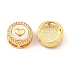 Brass Micro Pave Clear Cubic Zirconia Slide Charms KK-K342-09G-05-2