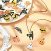 30Pcs 6 Styles Halloween Rack Plating Alloy Enamel Pendants PALLOY-CJ0002-32-6