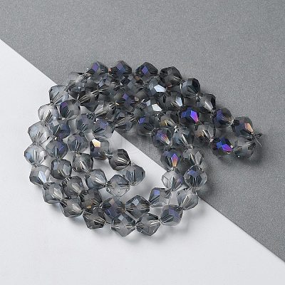 Electroplate Transparent Glass Beads Strands EGLA-I019-HR02-1