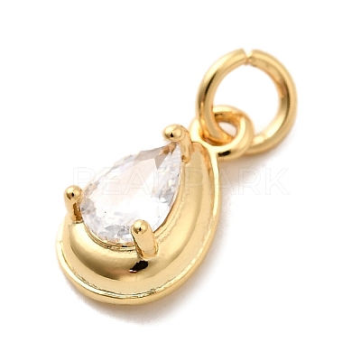 Brass Micro Pave Cubic Zirconia Pendants KK-H089-10C-G-1