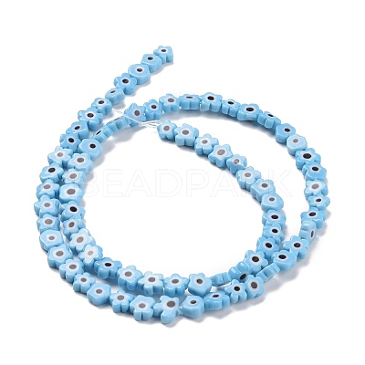Handmade Millefiori Glass Bead Strands LAMP-J035-6mm-54-1