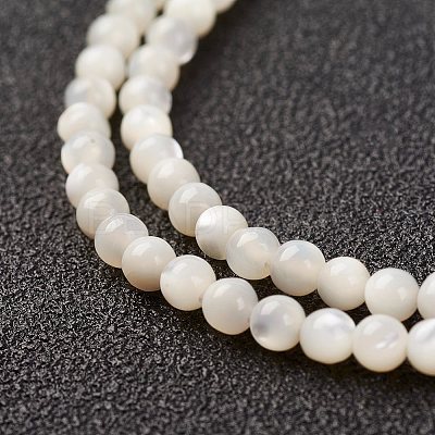 Natural White Shell Beads Strands X-G-G680-54-1
