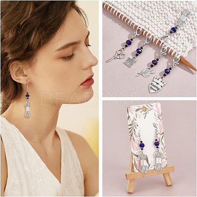 Knitting Theme Alloy Pendant Decorations HJEW-PH01541-1