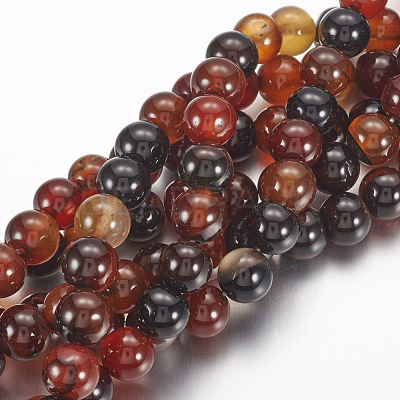 Natural Agate Beads Strands X-G-G515-8mm-04-1