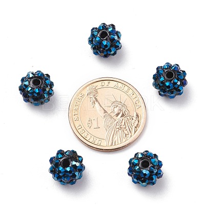Chunky Resin Rhinestone Beads RESI-M019-11-1