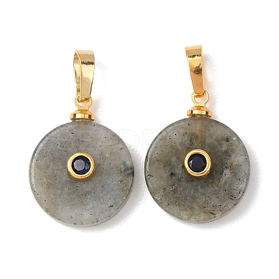 Natural Labradorite Pendants G-P628-03G-04-1