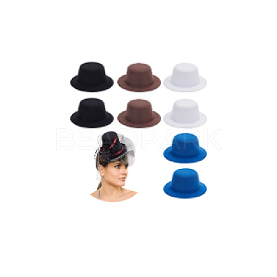 8Pcs 4 Colors Terry Fabric Mini Hat Fascinator Base AJEW-NB0005-99-1
