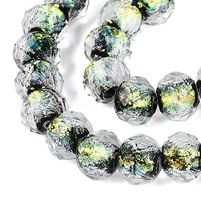 Handmade Foil Glass Lampwork Beads Strands DICH-T023-02C-1
