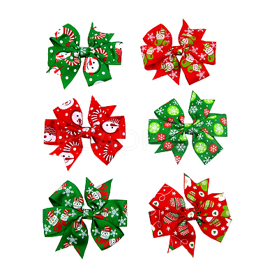 Christmas Grosgrain Alligator Hair Clips OHAR-Q053-M-1
