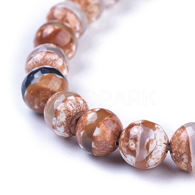 Tibetan Style Striped Pattern dZi Beads TDZI-G002-8mm-10-1