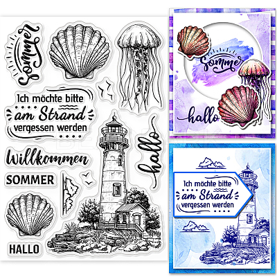 Custom Summer Theme PVC Plastic Clear Stamps DIY-WH0631-0067-1