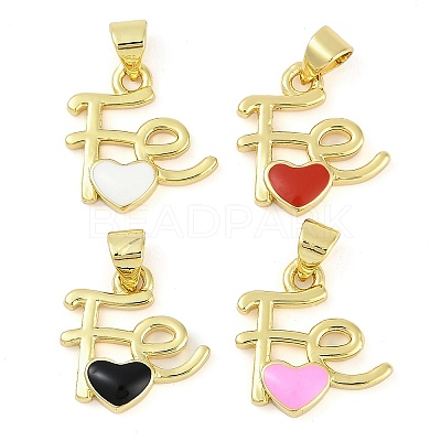 Rack Plating Brass Enamel Pendants KK-P287-49G-1