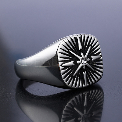 316 Stainless Steel with Cubic Zirconia Finger Rings for Men FS-WGEFB28-06-1