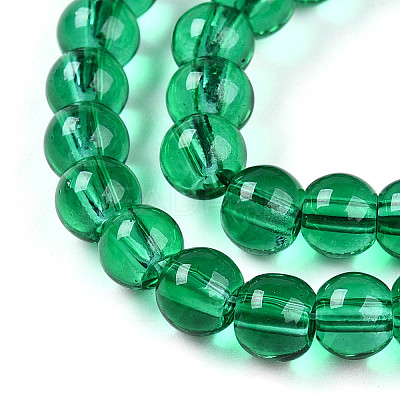 Baking Paint Transparent Glass Beads Strands DGLA-N006-6mm-09-1