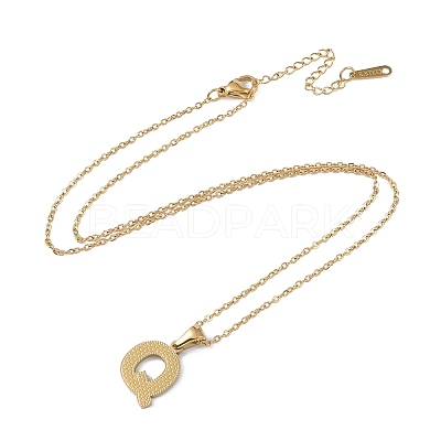 Ion Plating(IP) Initial Letter 304 Stainless Steel Pendant Necklaces NJEW-M199-01G-Q-1