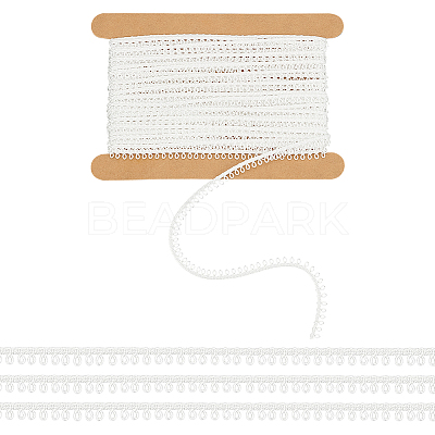 10 Yards Polyester Picot Lace Trim SENE-WH0003-42C-1