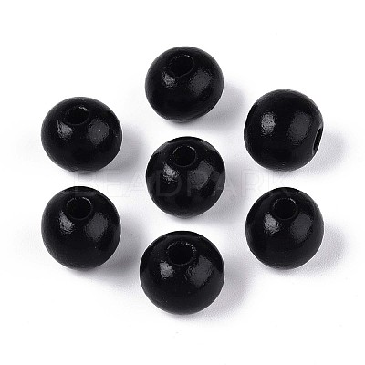Spray Painted Round Natural Schima Wood Beads WOOD-A018-12mm-03-1-1