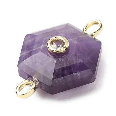 Faceted Natural Amethyst Carved Links G-T146-01G-09-1