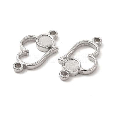 Non-Tarnish 304 Stainless Steel Cabochon Connector Settings LS-STAS-B032-11P-1