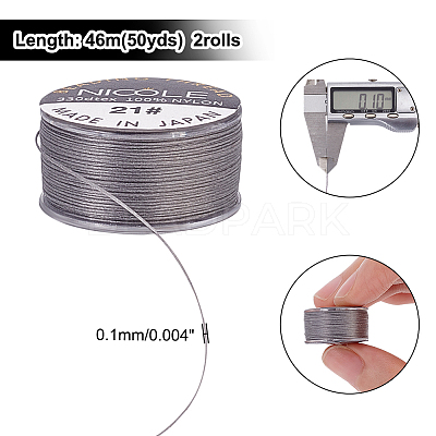 Nylon Beading Thread NWIR-WH0005-10E-1