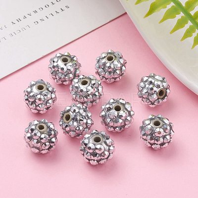 Chunky Resin Rhinestone Beads RESI-M019-27-1