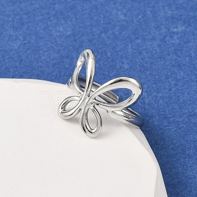Adjustable 304 Stainless Steel Cuff Rings RJEW-D337-04P-1