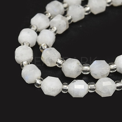 Natural Rainbow Moonstone Beads Strands G-O201B-16-1