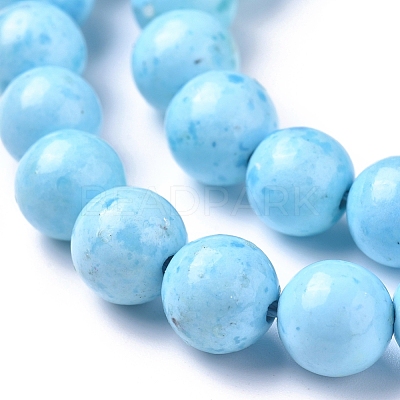 Assembled Synthetic Hemimorphite and Larimar Beads Strands G-D0006-C01-8mm-1