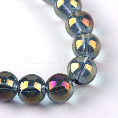 Electroplate Glass Beads Strands EGLA-Q062-8mm-A03-1