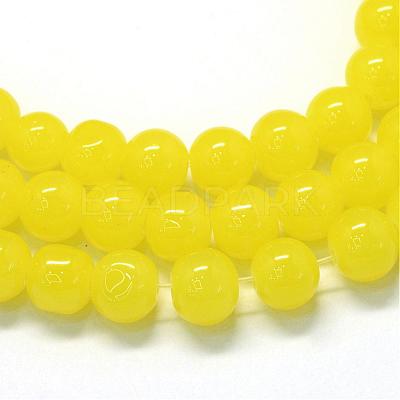 Baking Paint Imitation Jade Glass Round Bead Strands DGLA-Q021-10mm-24-1