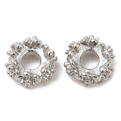 Rack Plating Brass Micro Pave Cubic Zirconia Beads KK-A186-01C-P-1
