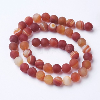Natural Grade A Striped Agate/Banded Agate Beads Strands G-E478-03-6mm-1