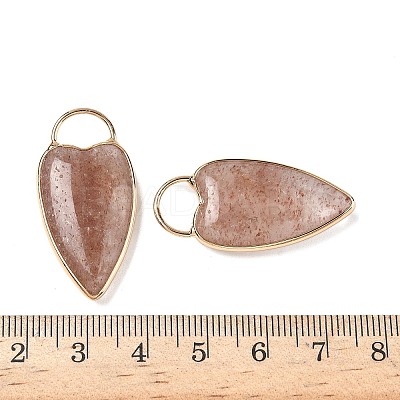 Natural Strawberry Quartz Pendants G-I393-01G-07-1