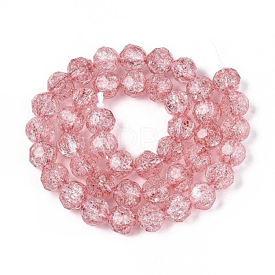 Transparent Crackle Glass Beads Strands GLAA-N053-10mm-07-1