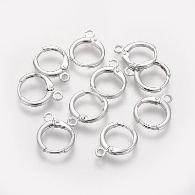 Brass Huggie Hoop Earring Findings KK-L179-04P-A-1