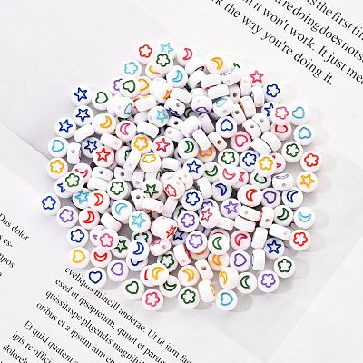 White Opaque Acrylic Beads MACR-YW0001-19F-1