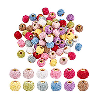 72Pcs 12 Colors Polyester European Beads OPDL-PH0001-08-1