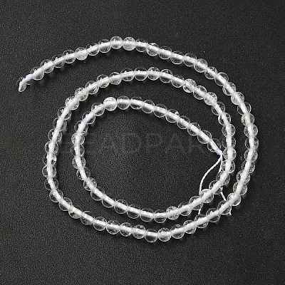 Natural Quartz Crystal Round Beads Strands X-G-J303-01-4mm-1