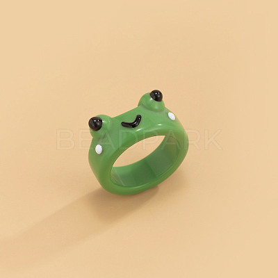 Frog Resin Plain Band Rings for Women Girls FS-WG41763-04-1