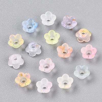 Frosted Transparent Acrylic Beads OACR-N137-72F-1