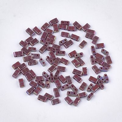 2-Hole Opaque Glass Seed Beads SEED-S023-28B-04-1