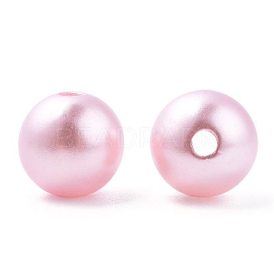 Spray Painted ABS Plastic Imitation Pearl Beads OACR-T015-05C-17-1