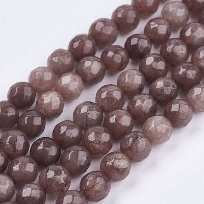 Natural White Jade Bead Strands G-R166-8mm-16-1