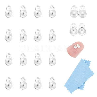 20Pcs 925 Sterling Silver Bead Tips Knot Covers STER-UN0001-25-1